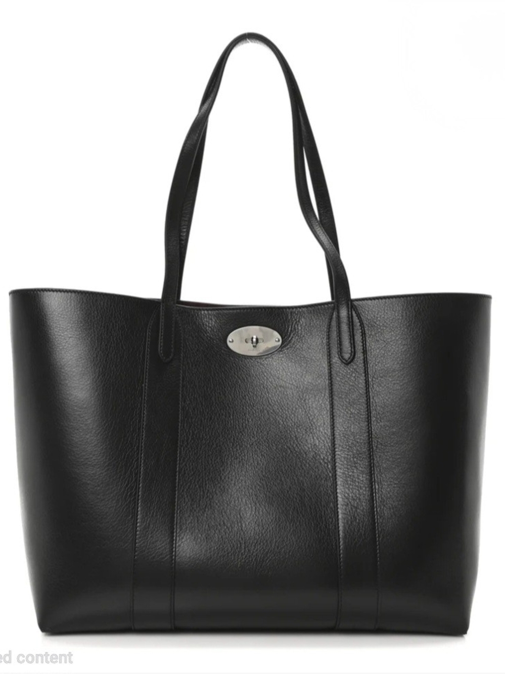 Mulberry High Shine Bayswater Tote - Black Grain Leather